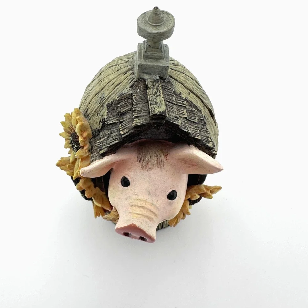 Herrero Sunny Side Up Pig Figurine Hand Painted Limited Edition Farmhouse Decor